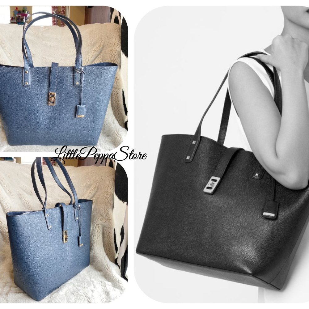 MICHAEL KORS KARSON LARGE CARRYALL TOTE IN NAVY